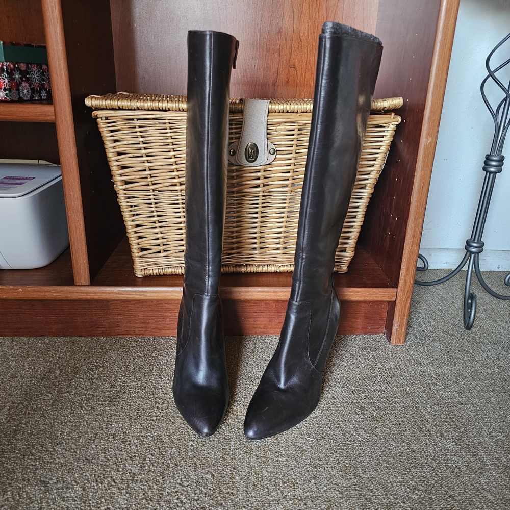 Via Spiga Dark Brown Over the Knee Boots
